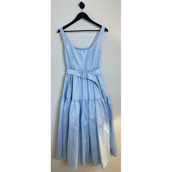 HUTCH Belted Tiered Dress in Sky Size US 6 - Picture 4 of 15